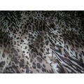 100 % polyester Leopard motif imprimé en tissu mousseline